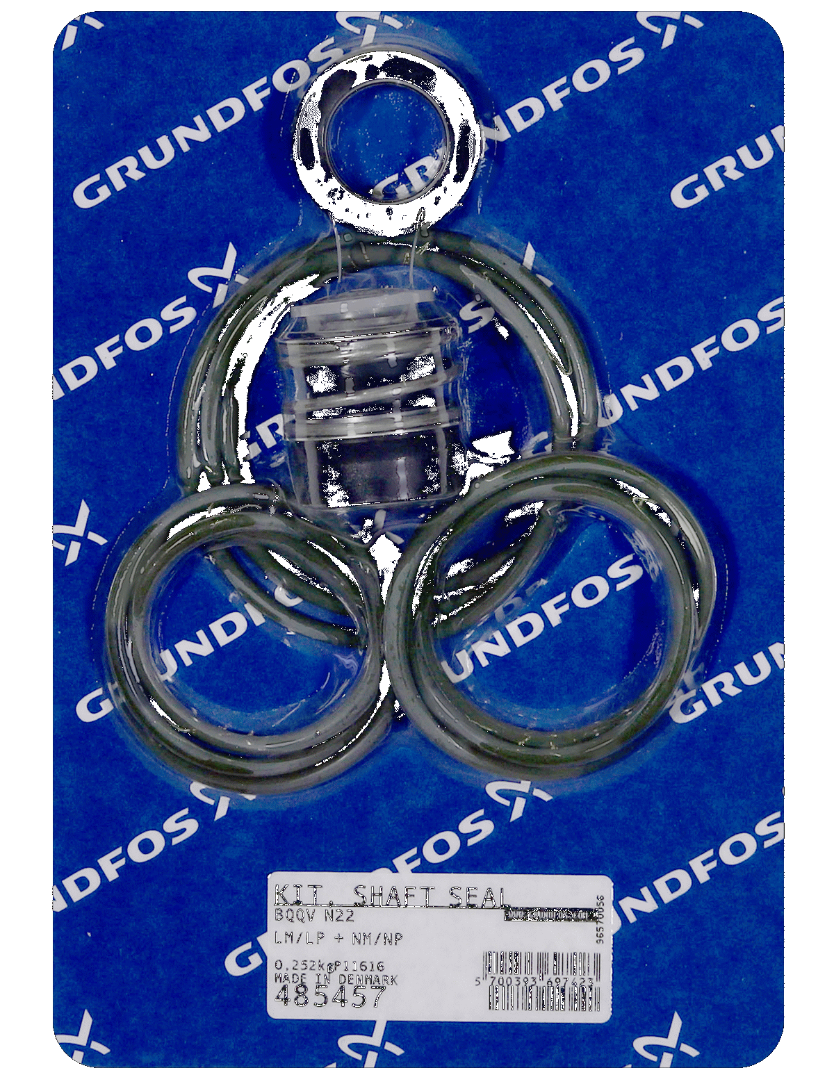 Фото Комплект торцевого уплотнения вала Grundfos Kit, shaft seal LM/LP+NM/NP N22 BQQV, артикул 00485457