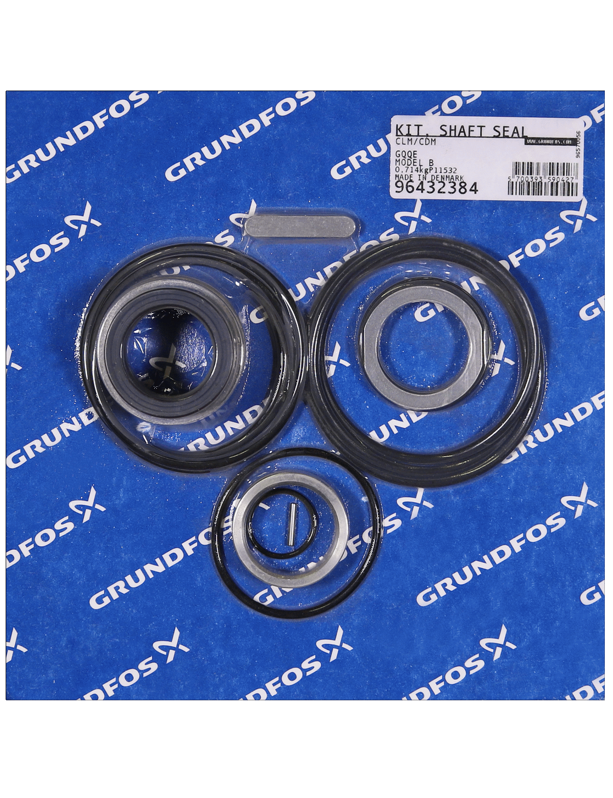 Фото Комплект торцевого уплотнения вала Grundfos Kit, Shaft seal GQQE CLM100/125-CDM125/150 mod B, артикул 96432384