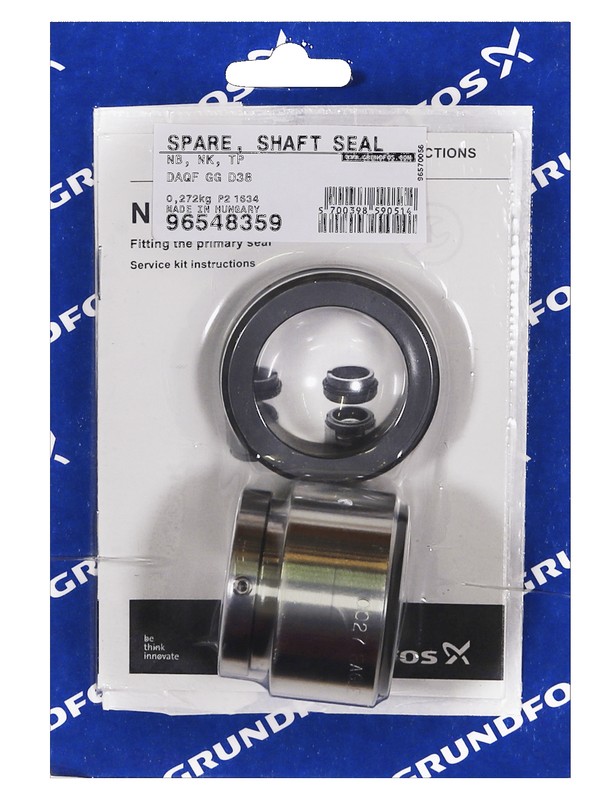 Фото Комплект торцевого уплотнения вала Grundfos Kit, Shaft seal DAQF D38 mm, артикул 96548359