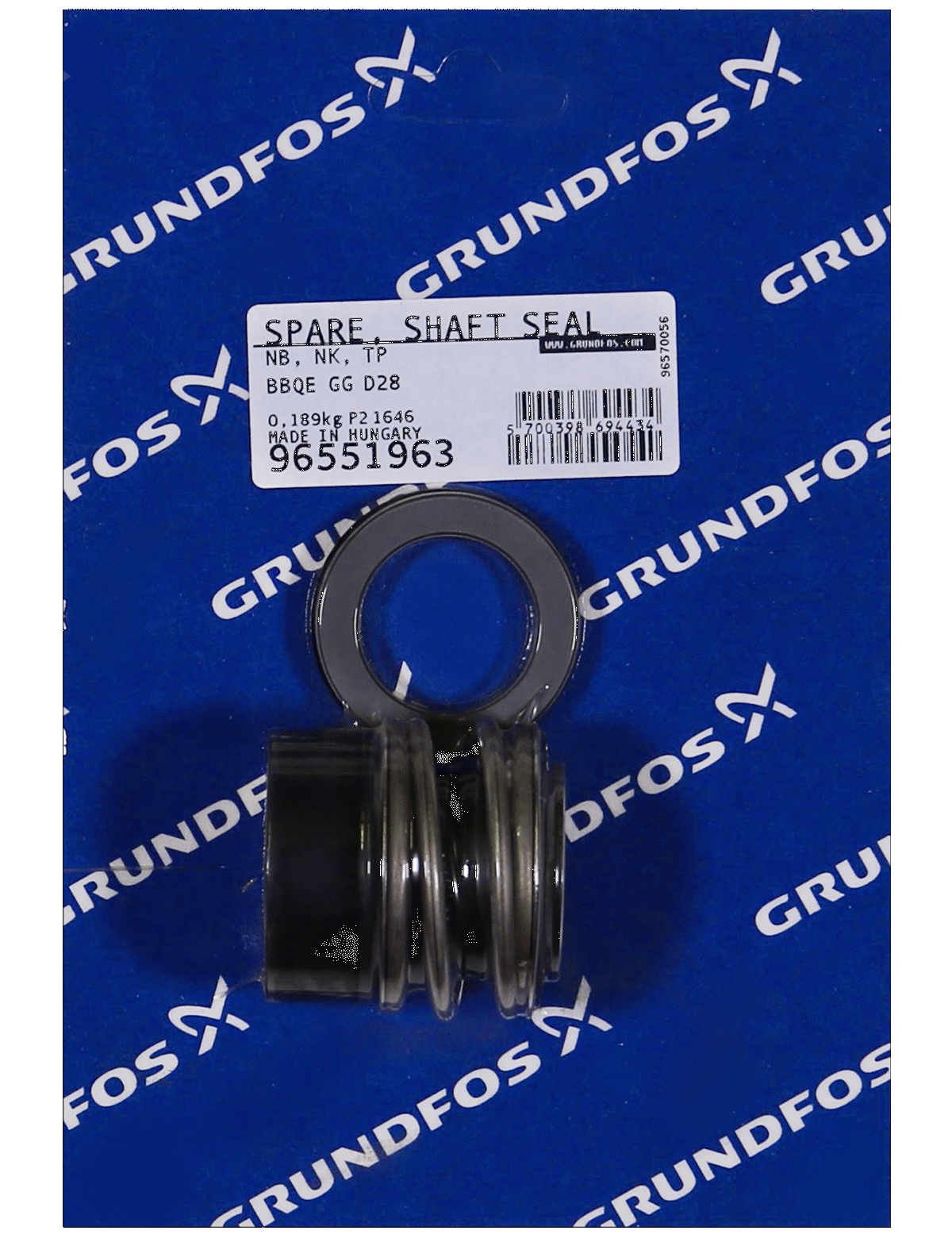 Фото Комплект торцевого уплотнения вала Grundfos Kit, Shaft seal BBQE D28 mm, артикул 96551963