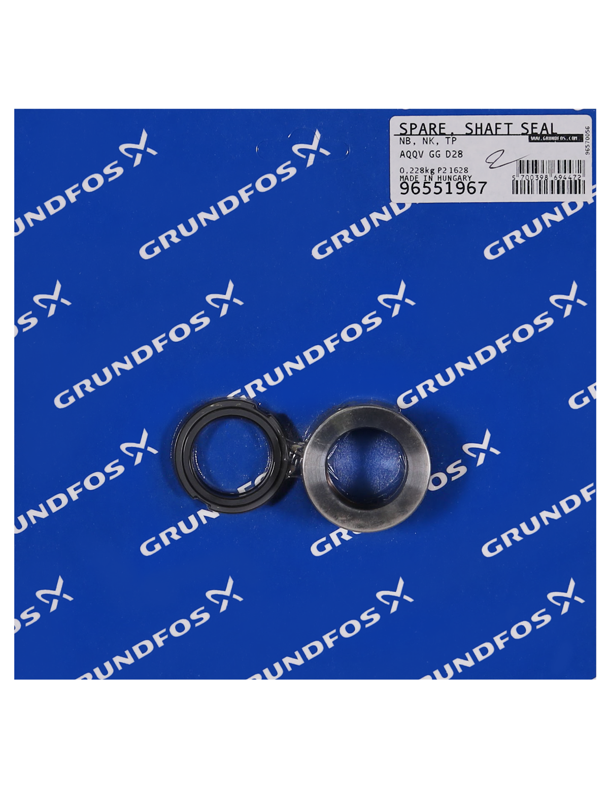 Фото Торцевое уплотнение вала Grundfos Shaft seal AQQV GG D28/spare, артикул 96551967