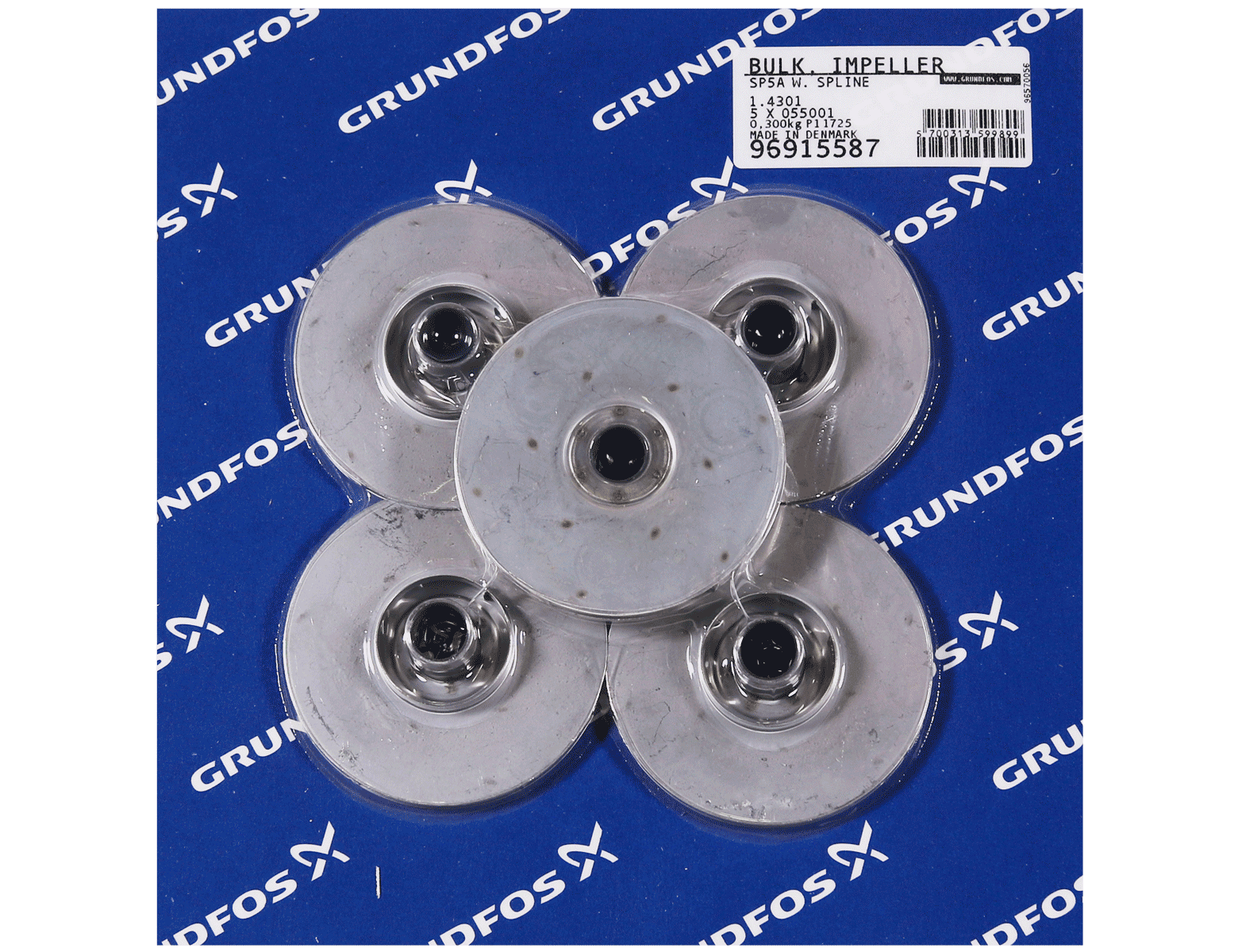 Фото Упаковка рабочих колёс Grundfos Bulk, Impeller SP5A w/spline (5 pcs), артикул 96915587