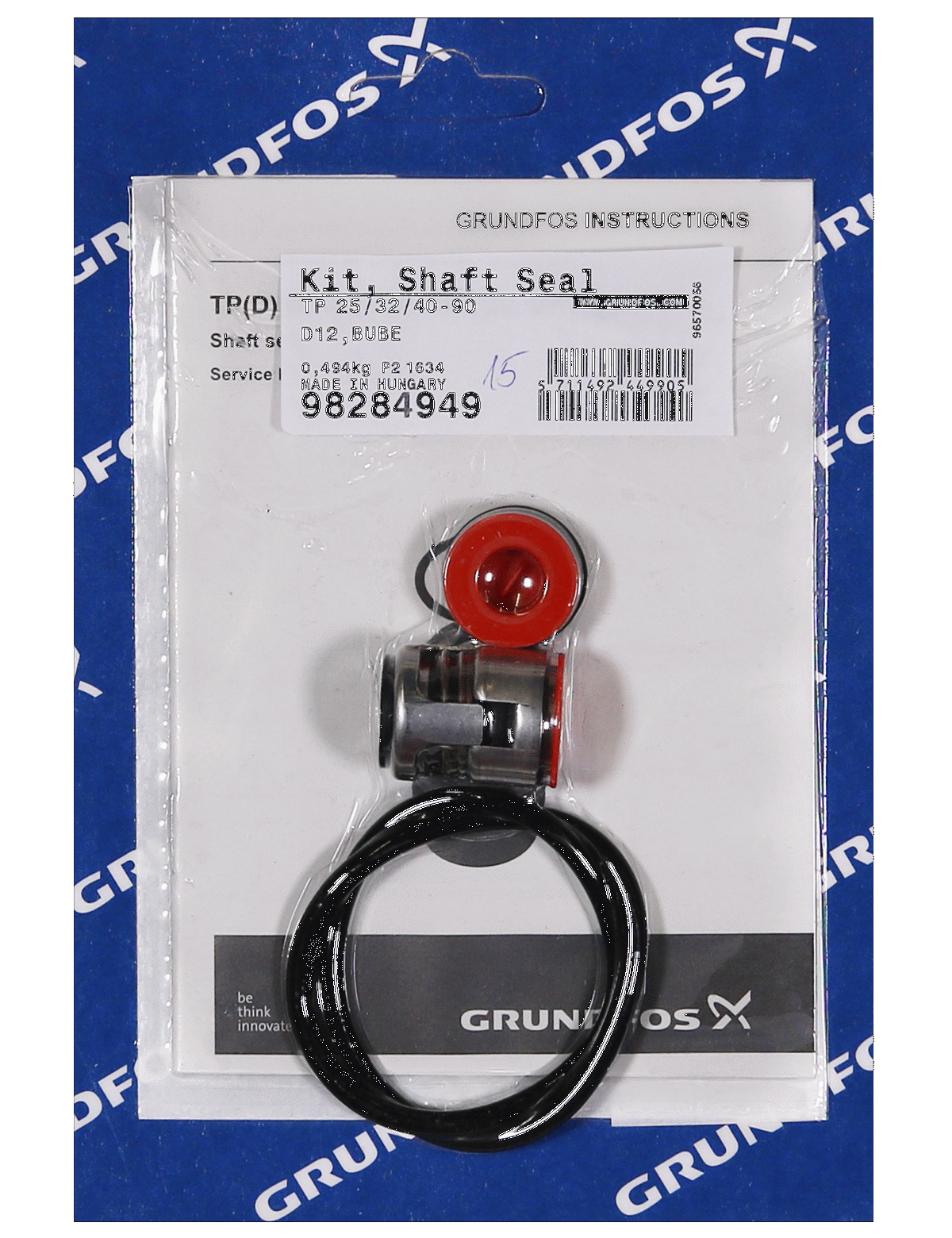 Фото Комплект торцевого уплотнения вала Grundfos Kit, Shaft seal cpl. TP/12/O-ring BUBE, артикул 98284949