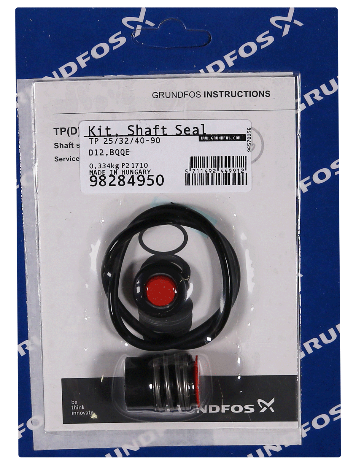 Фото Комплект торцевого уплотнения вала Grundfos Kit, Shaft seal cpl. TP/12/O-ring BQQE, артикул 98284950