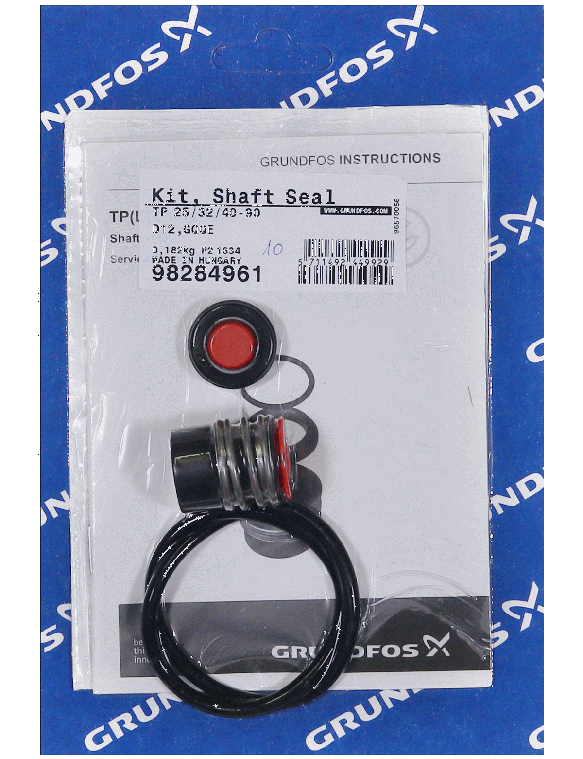 Фото Комплект торцевого уплотнения вала Grundfos Kit, Shaft seal cpl. TP/12/O-ring GQQE, артикул 98284961