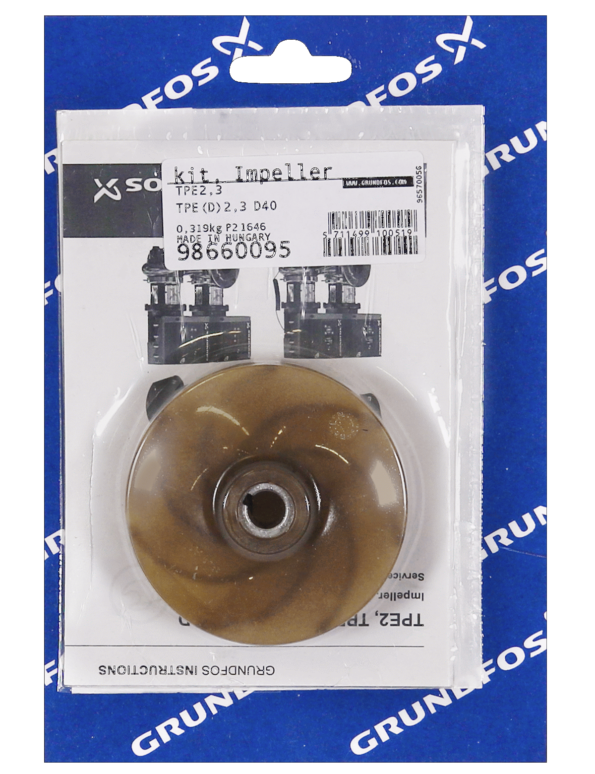 Фото Комплект рабочего колеса Grundfos Kit, Impeller 40-120, артикул 98660095