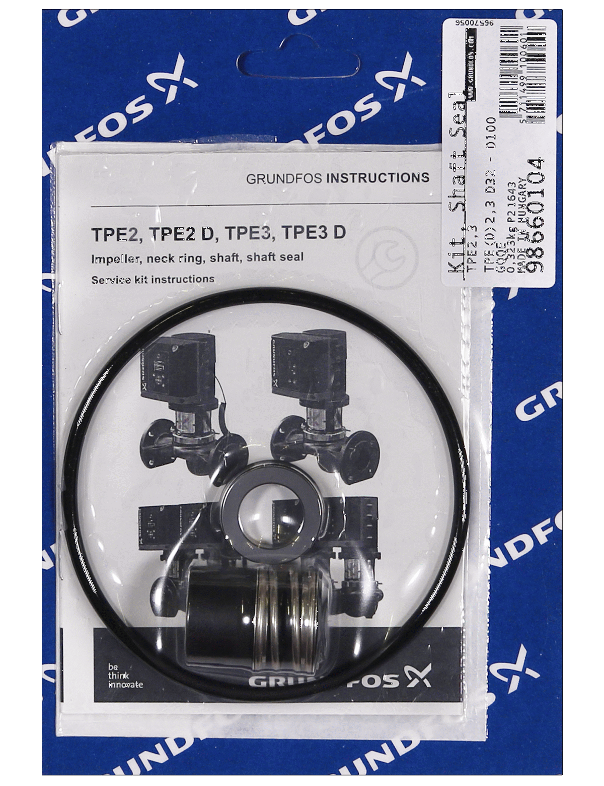 Фото Комплект торцевого уплотнения вала Grundfos Kit, Shaft seal MG13/16-G6 - GQQE, артикул 98660104