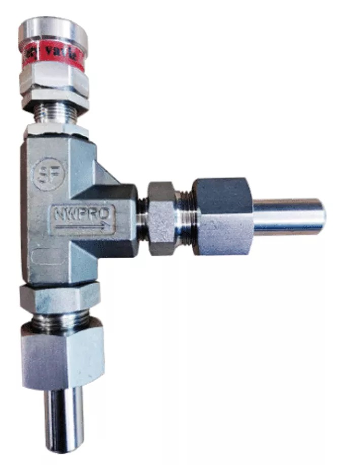 T-shape Valve SS316, 3.5-51 MPa, Union for welding DN15