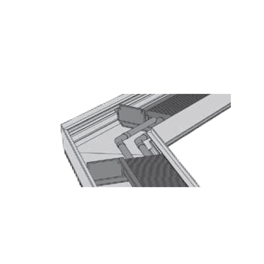 Угловой стык конвектора Mohlenhoff, с изгибом нагревательного элемента, трубка для соединение теплообменника