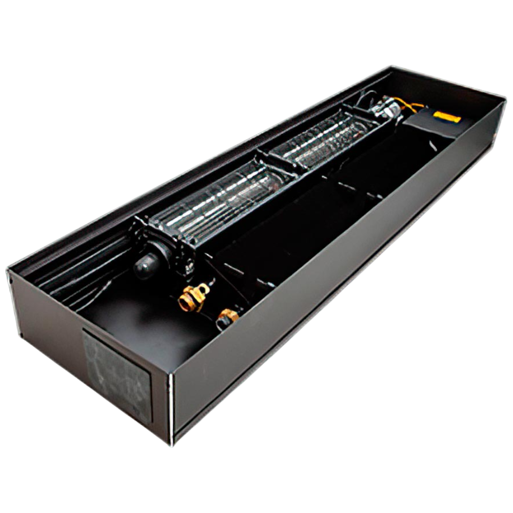 Конвектор внутрипольный водяной, 360×110×2250, принудительная конвекция, без решетки, QSK