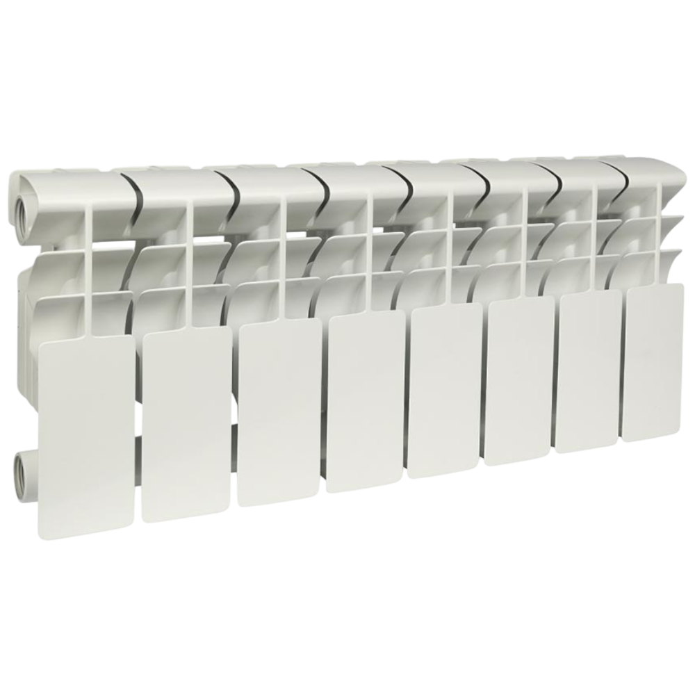 Радиатор алюминиевый секционный, настенный, Plus 200, 276×640×96, 8 секции, боковое подключение