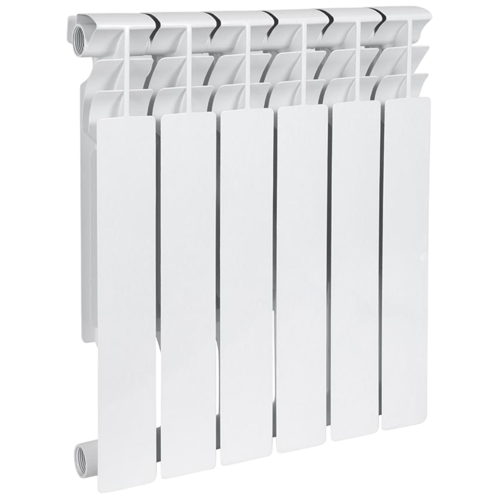 Радиатор биметаллический секционный, настенный, Plus Bm 500, 557×474×95, 6 секции, боковое подключение