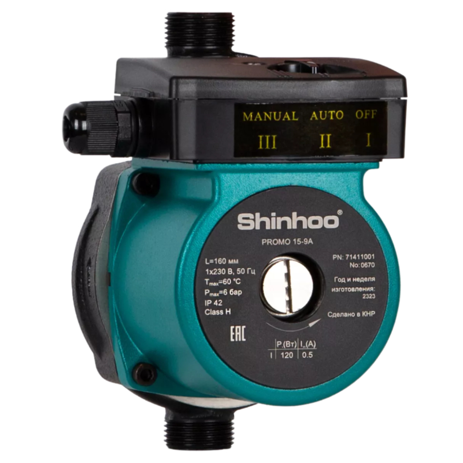 Насос повысительный с мокрым ротором Shinhoo PROMO 15-12A
