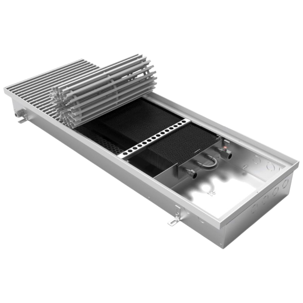 Фото Конвектор внутрипольный водяной VITRON серия ВКВ.110.360.2850.4ТГ.12.НЕРЖ, 110x360x2850, принудительная конвекция