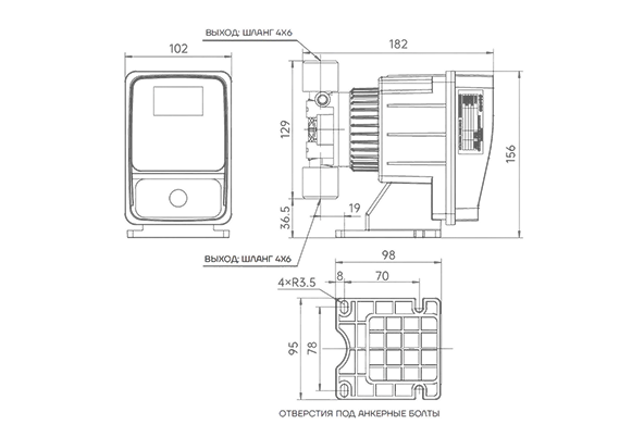 Монтажные размеры CK*100,CK*101