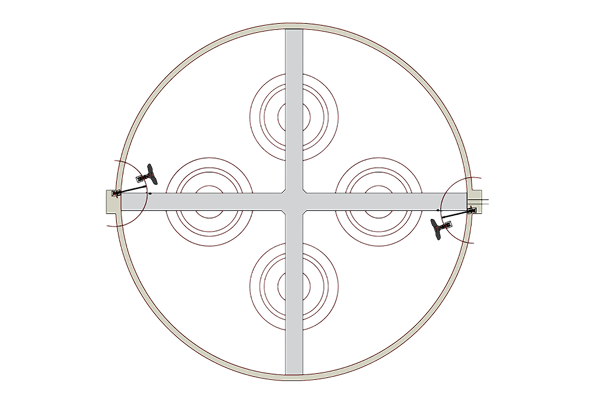 Вид сверху круглого резервуара