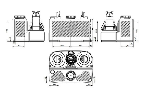 Габаритный чертеж DrainLift SANI-L